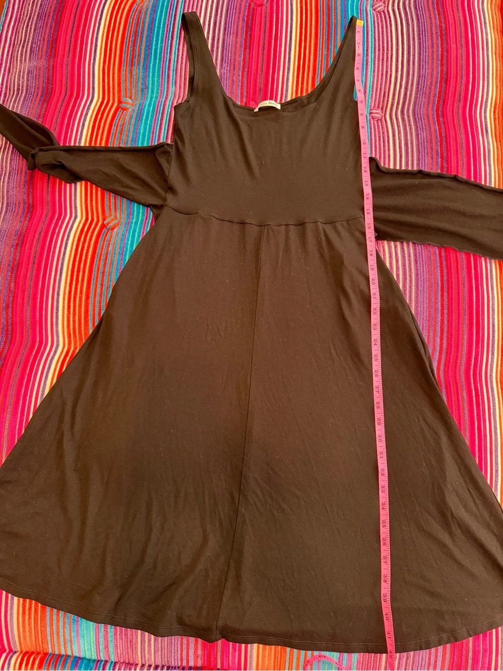 Reformation Jeans Black August Midi Dress w/ Tie - Medium - Excellent Condition - Picture 14 of 16